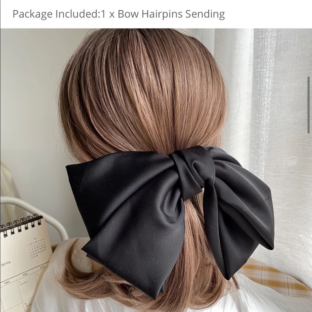 Satin Big Bow Two-layer Hair Clip - Picture 6 of 6